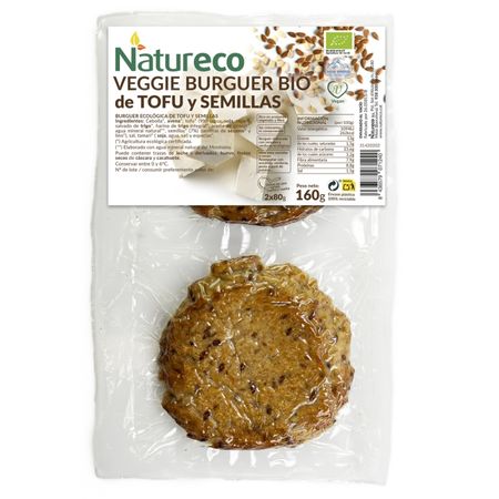 Vegan Tofu burger and seeds 260gr (2x80 Natureco Eco