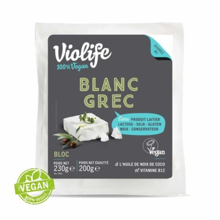 Greek style cheese block with coconut oil and vitamin B12 230gr Violife Eco