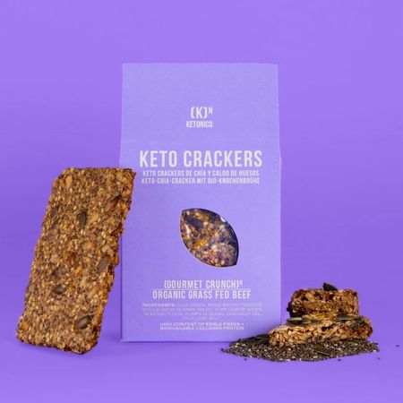 Keto Crackers Bone Broth Chia 60g Ketonico Eco