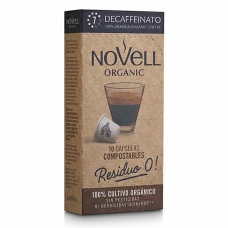 Cafè Càpsules Compostables Decaffeinato (10un) Intensitat 7 Novell Eco