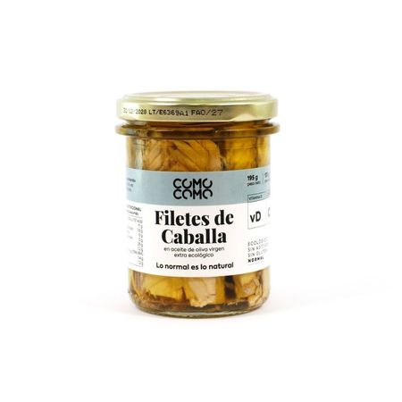 90615023 Filetes De Caballa En Aceite De Oliva Virgen Extra 195 G Comocomo Eco