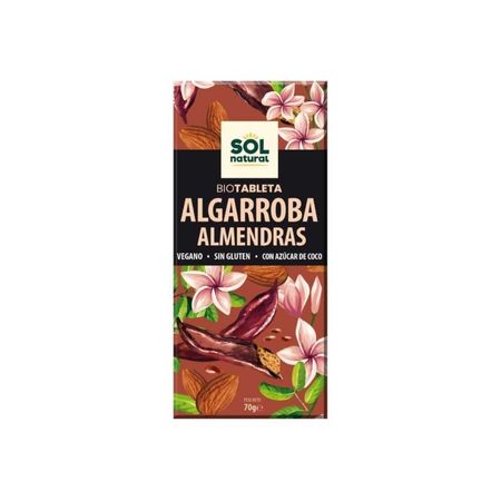 Chocolate De algarroba Con Almendras 70gr Sol Natural Eco