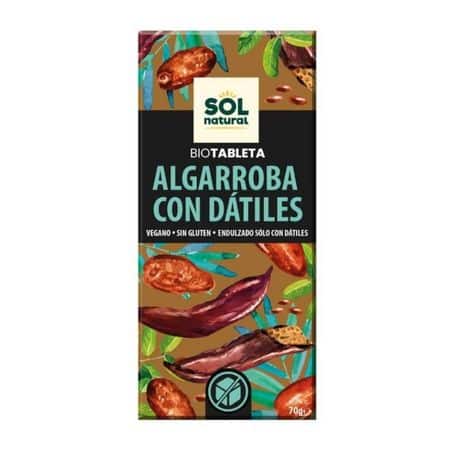 Chocolate De algarroba Con Datiles 70gr Sol Natural Eco