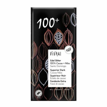 Chocolate Negro Superior 100% con Nibs de Cacao 80gr Vivani ECO