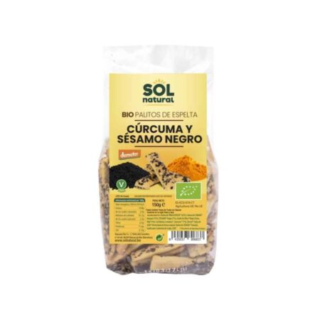 141511309 Palets D'espelta Cúrcuma I Sèsam Negre 150gr Sol Natural Eco