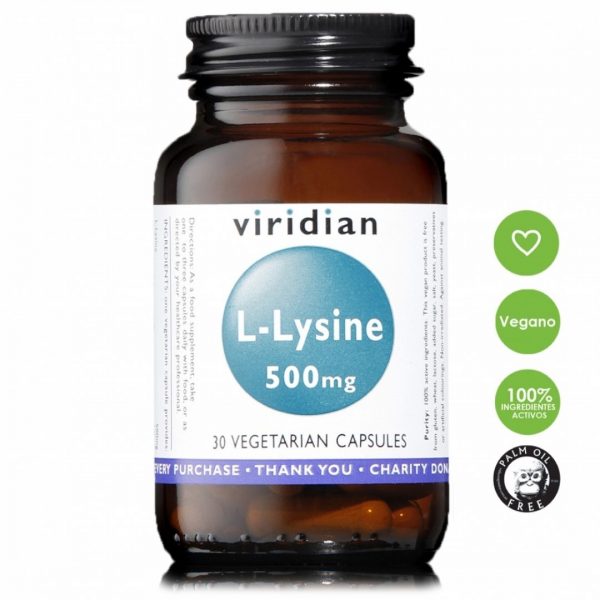 Viridian L-Lysine 500mg (30) Veg. Casquettes.