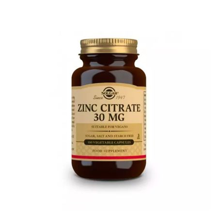 104954190 Citrat De Zinc 30mg 100 Capsulas Vegetals Solgar