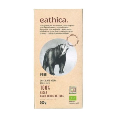 118430306 Xocolata 100% Cacau Peru 100gr Eathica Eco