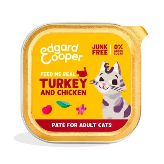 Turkey and Chicken - Paté Cats Tin 85g Edgar Cooper - Mascotas