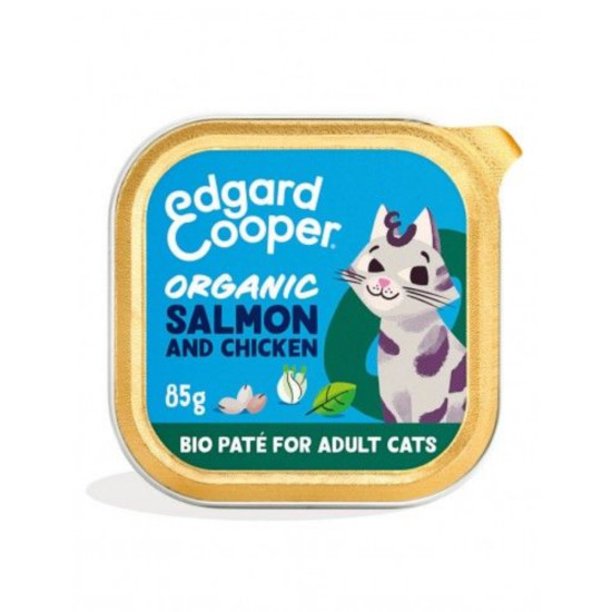 Organic Salmon and Chicken - Paté for Adult Cats 85g Edgar Cooper - Mascotas