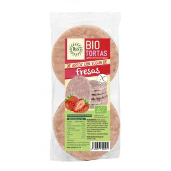 Omelettes de riz trempées dans du yaourt aux fraises sans gluten 100gr Sol - Biscuits