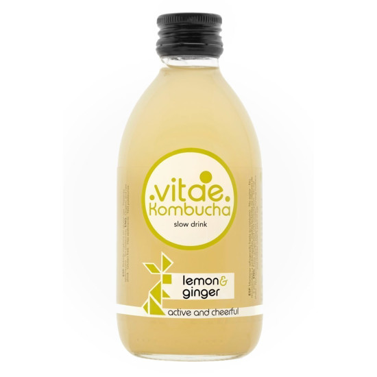 Kombucha Citron et Gingembre 250ml Vitae ECO - Boissons rafraîchissantes