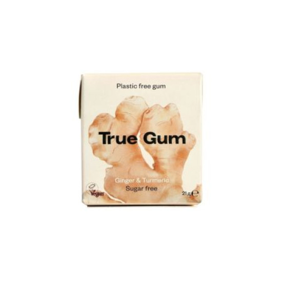 Chicle Jengibre Avena Cúrcuma 21g True Gum - Azúcares y Edulcorantes
