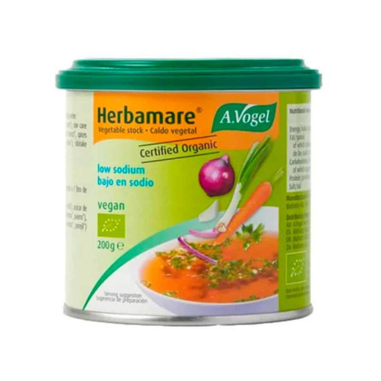 Caldo Vegetal Concentrado en Polvo Bajo en Sodio 200g Herbamare ECO - Caldos y Cremas