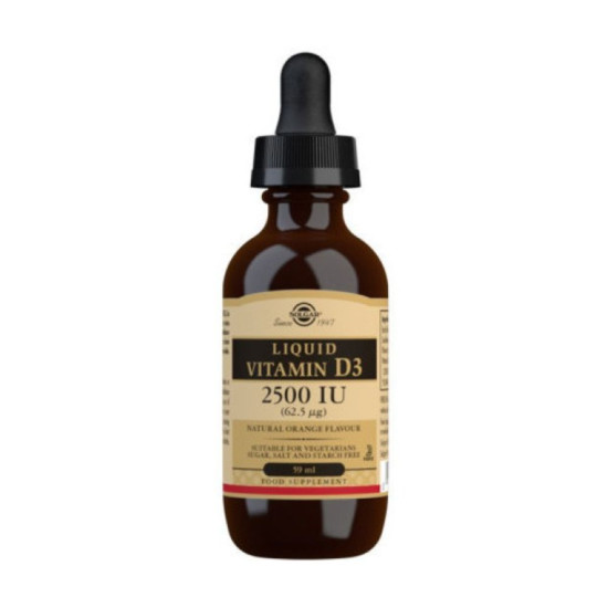 Vitamin-D3 Liquid 2500Ui Gluten Free Solgar 59ml - Vitamins and minerals