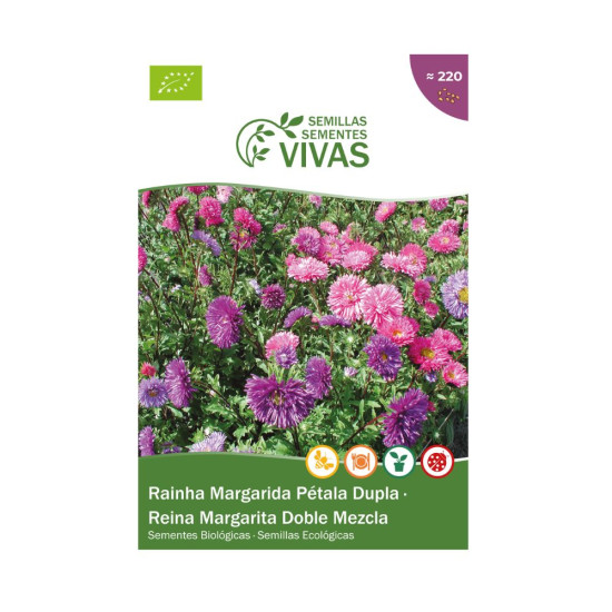 Llavors de Reina Margarita doble mescla Sementes Vivas ECO - Llavors