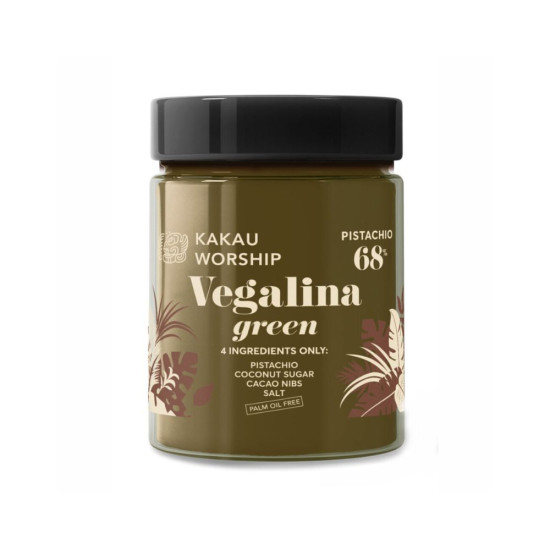 Crème Vegan Pistache Verte Cacao 68% 200gr Kakau Worship ECO - Chocolat et caramels