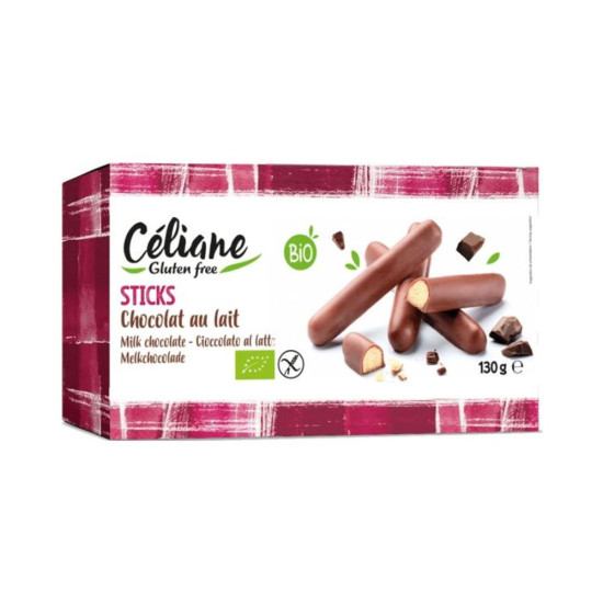 Sticks de xocolata amb llet sense gluten 130gr Céliane ECO - Galetes