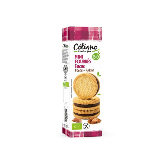 Mini galetes farcides de cacau sense gluten 125gr Céliane ECO - Galetes