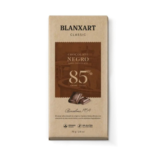Chocolate Negro 85% 75g Blanxart ECO - Chocolate y Caramelos