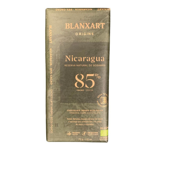 Dark Chocolate 85% Nicaragua 75g Blanxart ECO - Chocolate and Caramels