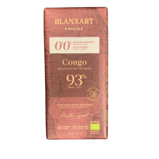 Xocolata Congo 93% Sense Sucre 75g Blanxart ECO - Xocolata i Caramels