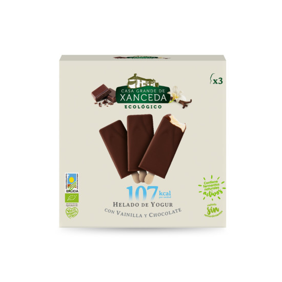 Glace au yaourt vanille enrobée de chocolat 3x86ml Xanceda ECO - Glace