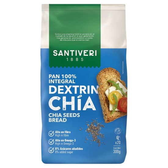 DEXTRIN Chia 340g Santiveri Pain Grillé Intégral - Boulangerie