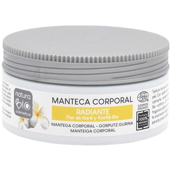 Beurre Corporel Radiant Fleur De Tiaré Et Karité 200 ml NaturaBio ECO - Soins Personnels