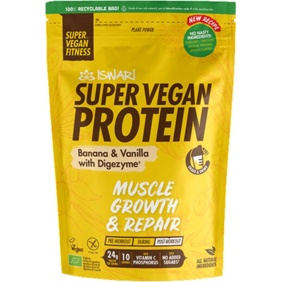 Proteina Banana Avena Vanilla 400gr Iswari ECO - Proteínas y aminoácidos