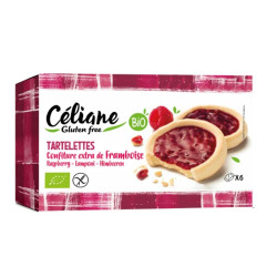 Tartaletas de frambuesa sin gluten 6 unidades Céliane ECO