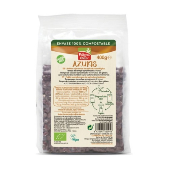 Azukis sense gluten 400gr La Finestra sul Cielo ECO - Llegums