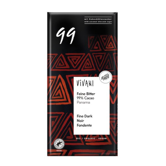 Chocolate Negro 99% Panamá con azúcar de Coco 80gr Vivani ECO - Chocolate y Caramelos