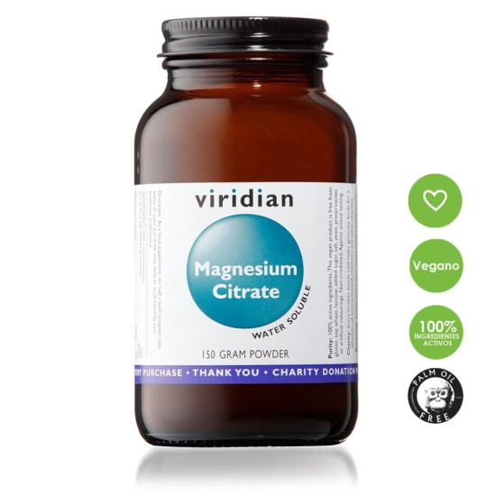 Viridian Citrat Magnesi En Pols 150g - Vitaminas y minerales