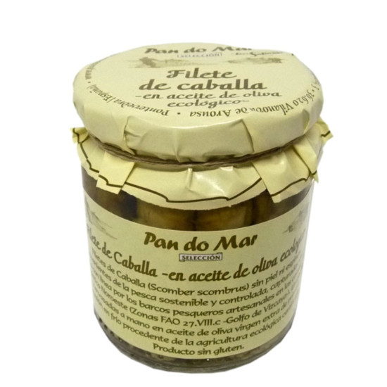 Mackerel fillets in olive oil 220gr Pan do Mar ECO - Canned fish