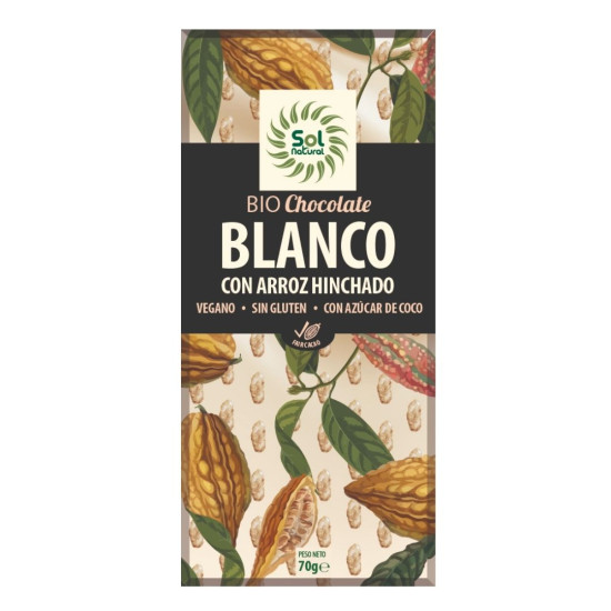 Xocolata Blanca Vegà i sense Gluten 70gr SolNatural ECO - Xocolata i Caramels