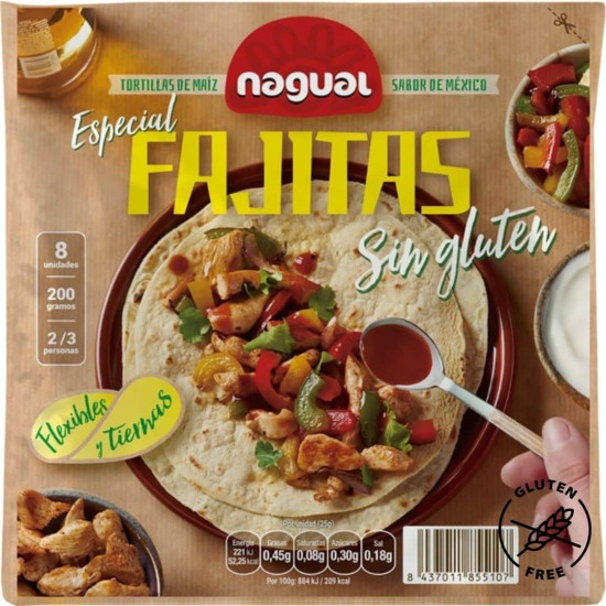 Tortillas de Maíz Para Hacer Fajitas S/g y Veganes 200gr Nagual ECO - Panadería