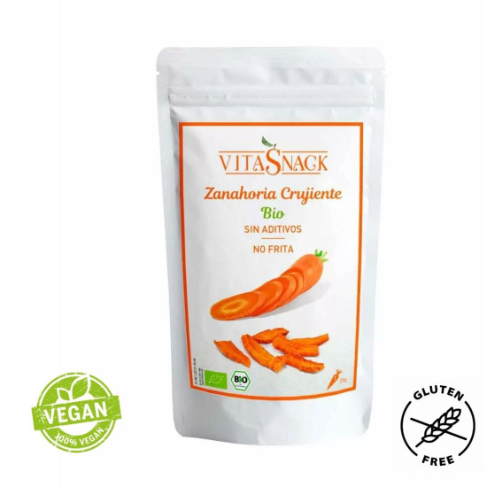 zanahoria crujiente sal ni azúcar 20gr Sin Gluten Vitasnack ECO - Frutos secos