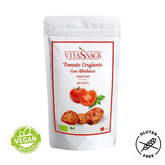Tomate Crujiente con Albahaca S/glut Sal Ni Azúcar 15gr Vitasnack ECO - Frutos secos