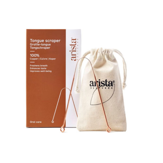Gratte-langue en cuivre AristaAyurveda - Soins Personnels