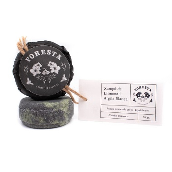Champú sólido cabello graso–limón y Arcilla Blanca (60gr) Foresta - Cuidado Personal