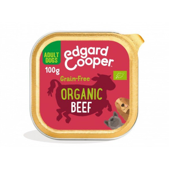 Organic Beef Dogs Tray 100g Edgar Cooper - Animaux domestiques
