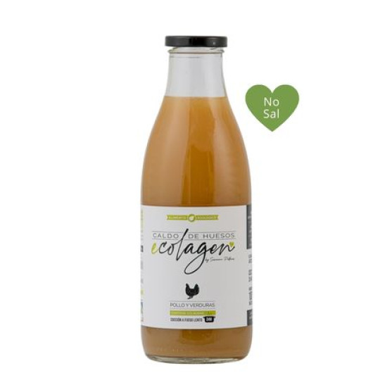 Caldo de huesos pollo y verduras (+colagen) no sal 1L Ecolagen ECO - Caldos y Cremas