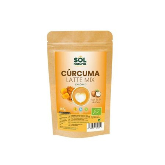 Cúrcuma latte mix amb llet de coco 200gr SolNatural ECO - Cafè i infusions