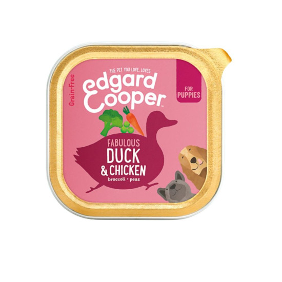 Duck and Chicken Puppie Dogs Tray 150g Edgar Cooper - Mascotas