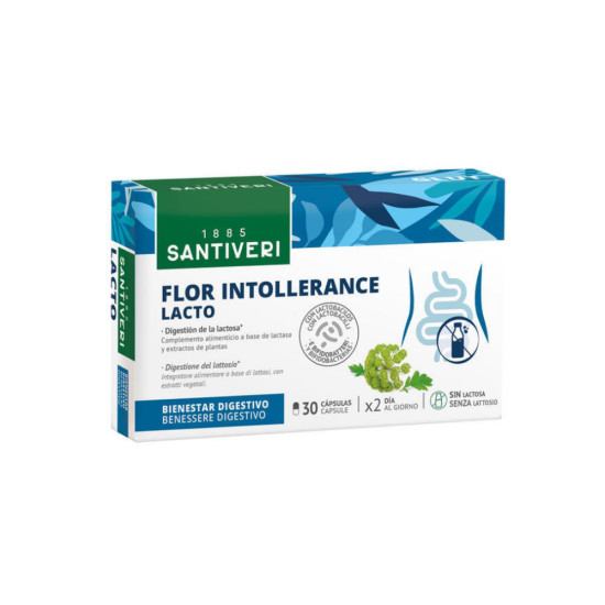 Intolérance au lactosérum aux fleurs 30 gélules Santiveri ECO - Enzymes digestives et probiotiques
