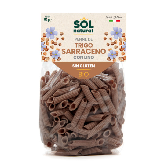 Penne au sarrasin et au lin 250 g Sol Natural ECO - Pâtes