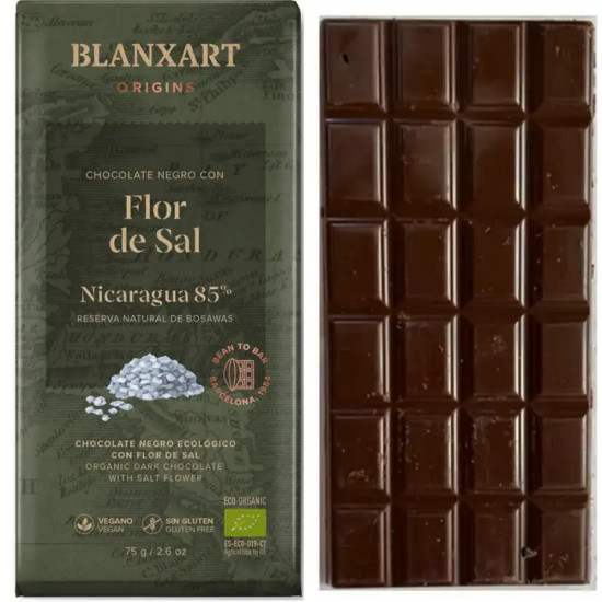 Chocolate Negro Flor de Sal 75g Blanxart ECO - Chocolate y Caramelos