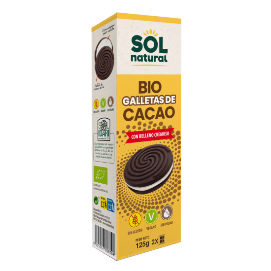Biscuits fourrés au cacao sans gluten 125 g Sol Natural ECO - Biscuits