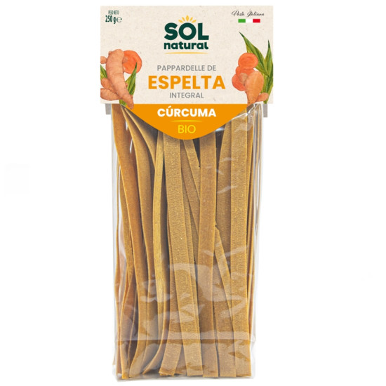 Tagliatelles dépeautre au curcuma 250 gr Sol Natural ECO - Pâtes